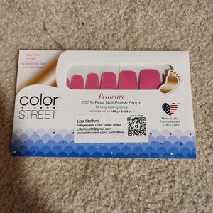 Color Street Strawberry Sunrise Pedicure Nail Strips NWT